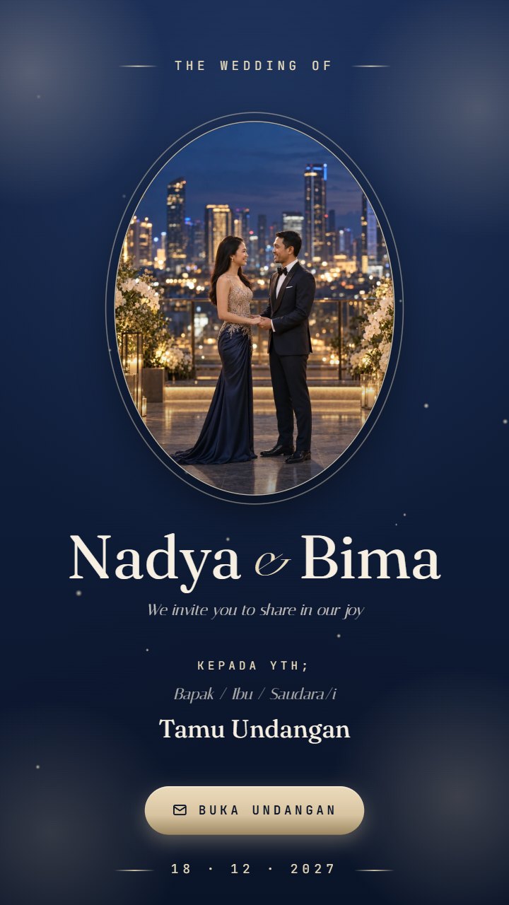 Contoh undangan pernikahan tema Midnight Navy