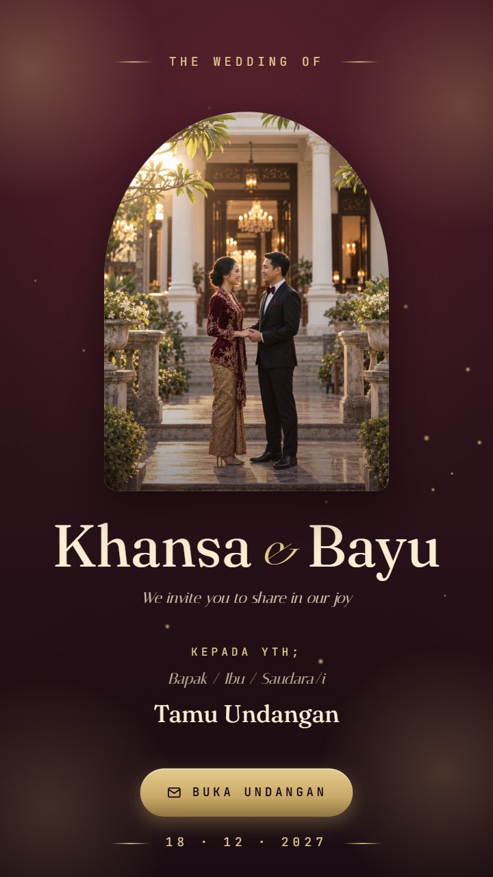 Contoh undangan pernikahan tema Royal Wine