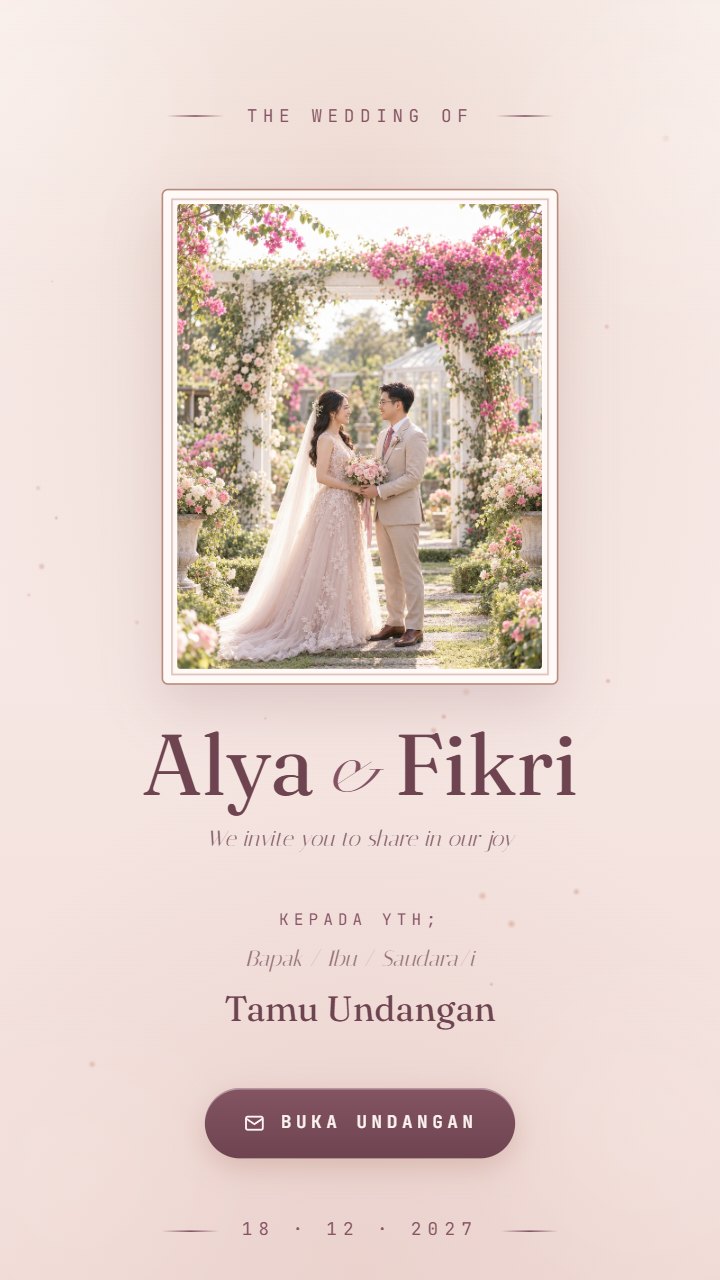 Contoh undangan pernikahan tema Soft Blush